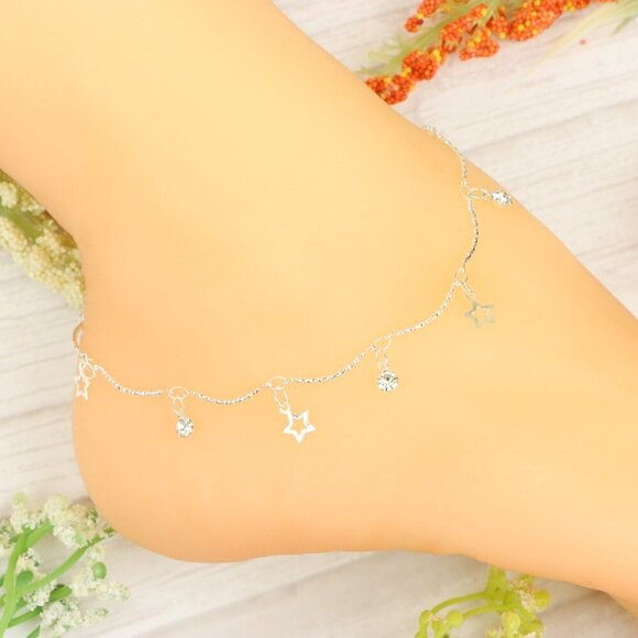 "Handmade Anklet – Elegant & Delicate Jewelry for Women | UNVRC1061 - Picture 3 of 10